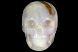 Realistic, Polished Agate Skull #116837-1